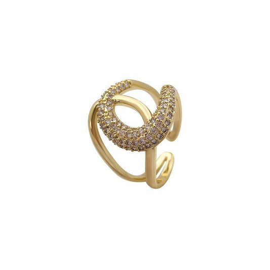 High Sense Of Light Luxury Ring Micro - studded Flash Diamond Ins Tide - Nova Exporters