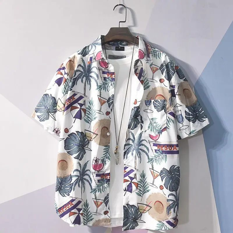 Printed Shirts And Blouses For Men Colourful Hip Hop Clothing Geometric Funny Man Tops Hawaiian Graphic With Pocket Floral Xxl S