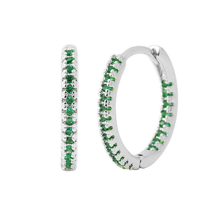 Circle Female Earrings Ear Clip Multicolor Zircon Elegant - Nova Exporters