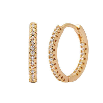 Circle Female Earrings Ear Clip Multicolor Zircon Elegant - Nova Exporters