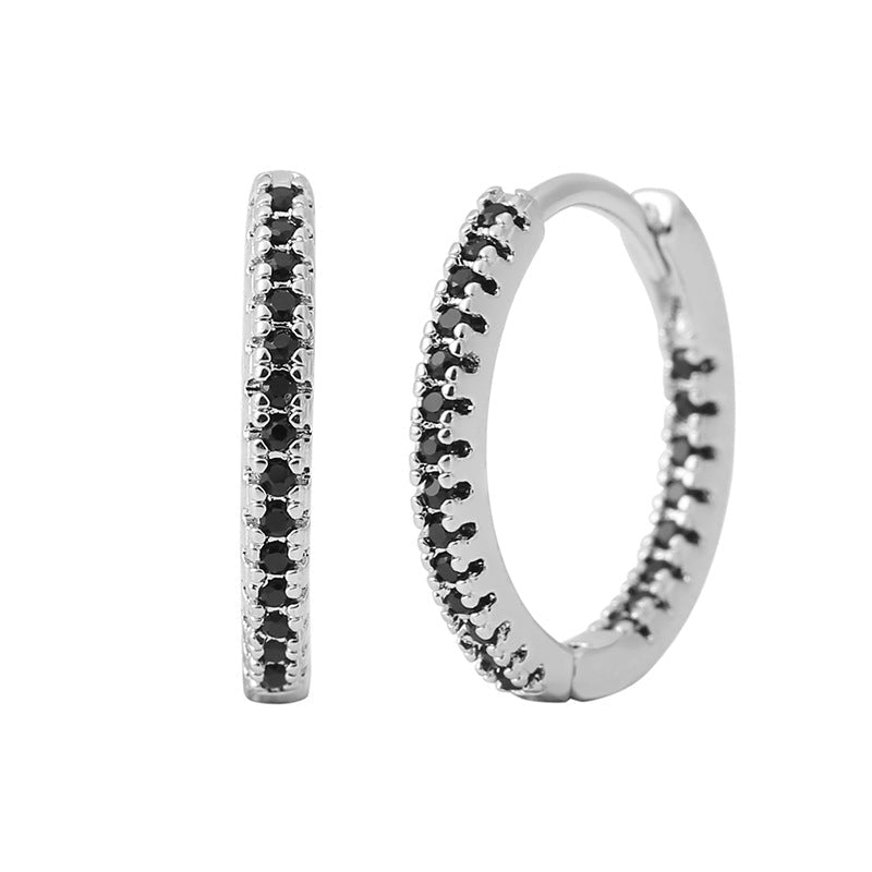 Circle Female Earrings Ear Clip Multicolor Zircon Elegant - Nova Exporters
