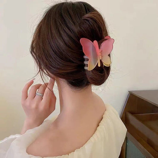 Color Frosted Gradient Butterfly Hair Clip - Nova Exporters