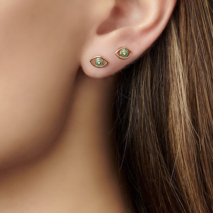 Diamond Devil's Eye Stud Earrings - Nova Exporters