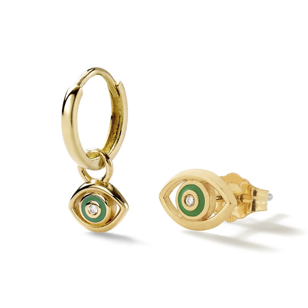 Diamond Devil's Eye Stud Earrings - Nova Exporters