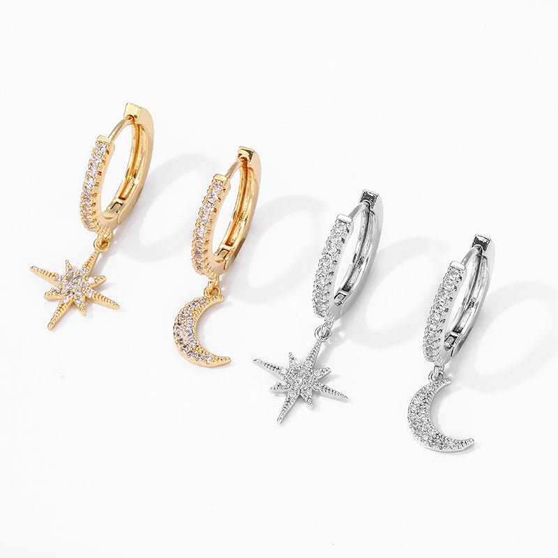 Fashion Star Moon Earrings - Nova Exporters