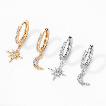 Fashion Star Moon Earrings - Nova Exporters