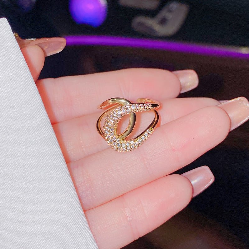 High Sense Of Light Luxury Ring Micro - studded Flash Diamond Ins Tide - Nova Exporters