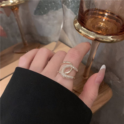 High Sense Of Light Luxury Ring Micro - studded Flash Diamond Ins Tide - Nova Exporters