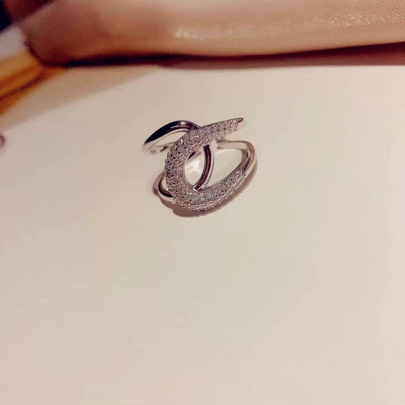 High Sense Of Light Luxury Ring Micro - studded Flash Diamond Ins Tide - Nova Exporters