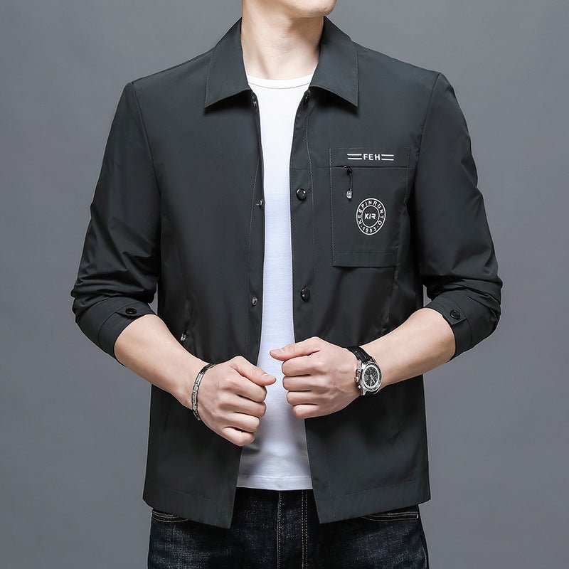 Mens Casual Lapel Top Wrinkle - free Mens Jacket - Nova Exporters