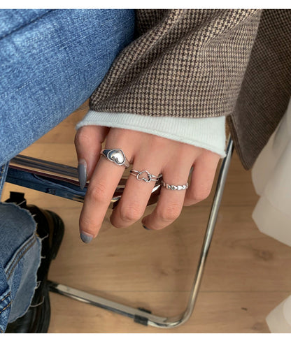 Open S925 Silver Love Hollow Out Ring - Nova Exporters