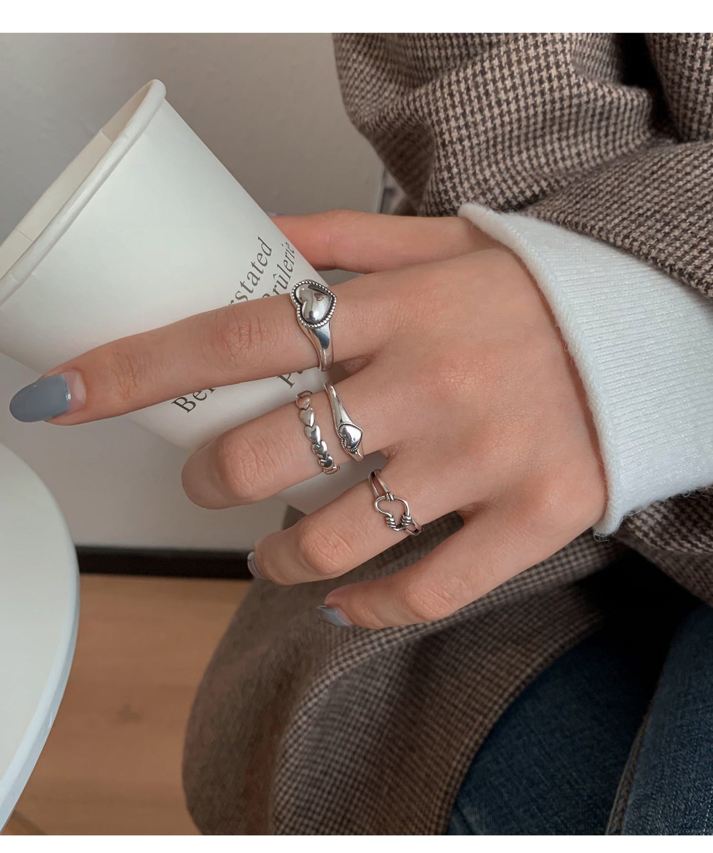 Open S925 Silver Love Hollow Out Ring - Nova Exporters