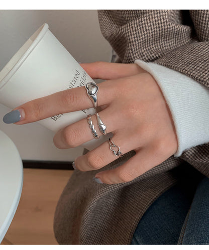 Open S925 Silver Love Hollow Out Ring - Nova Exporters