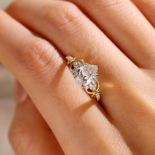 Retro Light - Luxury Waterdrop Zircon Ring Set - Nova Exporters
