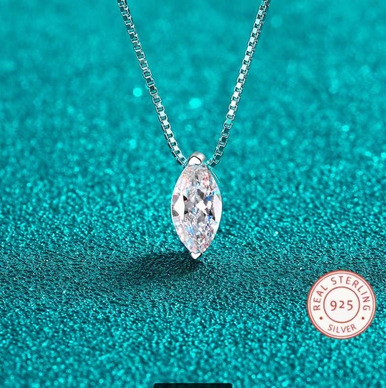S925 Sterling Silver Horse Eye Classic Solitaire Necklace Simple All - match - Nova Exporters