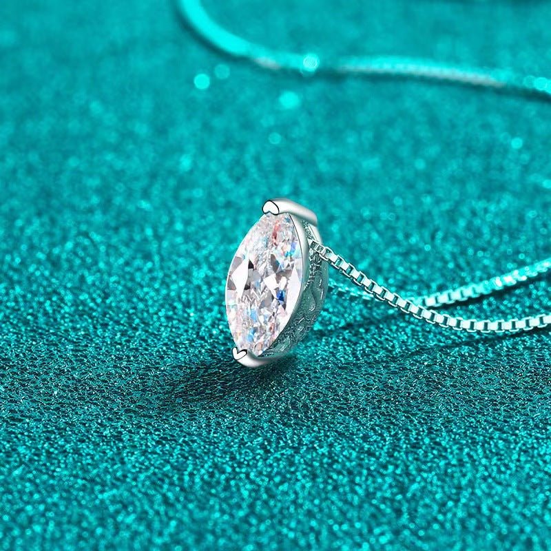 S925 Sterling Silver Horse Eye Classic Solitaire Necklace Simple All - match - Nova Exporters