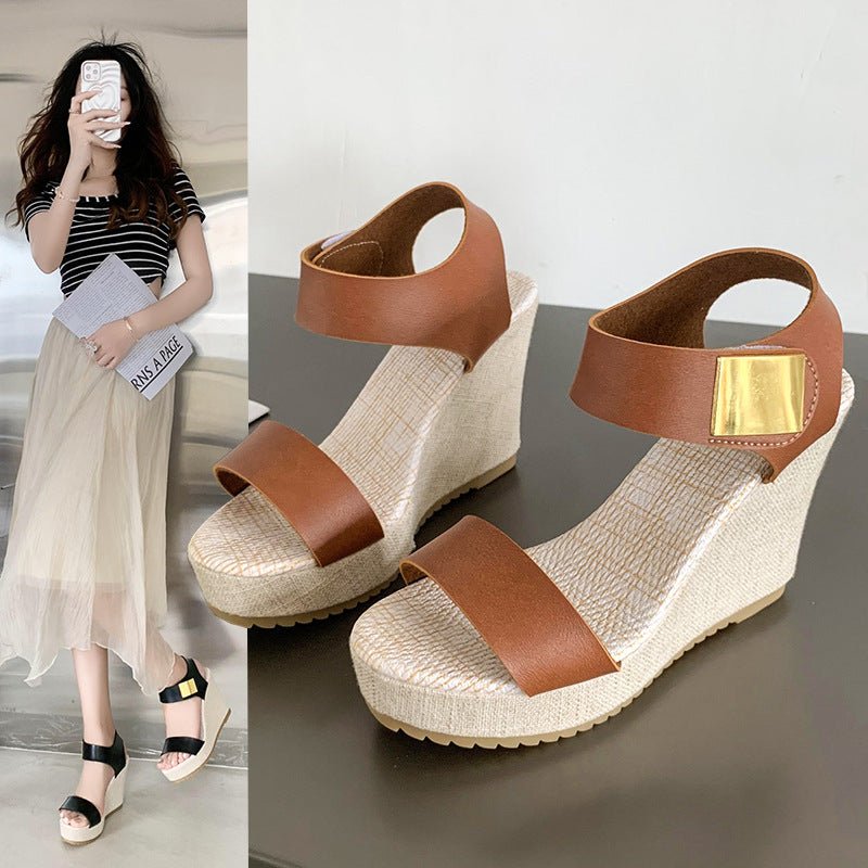 Women's Thick - soled Wedge High - heeled Sandals - Nova Exporters